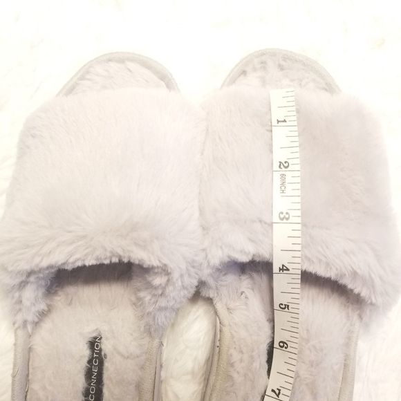 FRENCH CONNECTION fuzzy slides size M 7/8 - Picture 7 of 8